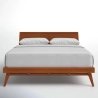Solid Wood Mid-Century Modern Platform Bed Frame with Tapered Legs