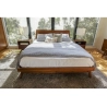 Solid Wood Mid-Century Modern Platform Bed Frame with Tapered Legs