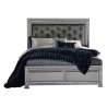 Luxury Tufted Upholstered Platform Bed with Storage Footboard