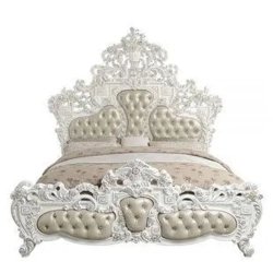 Ornate White Carved Luxury Classic Bed Frame