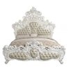 Ornate White Carved Luxury Classic Bed Frame