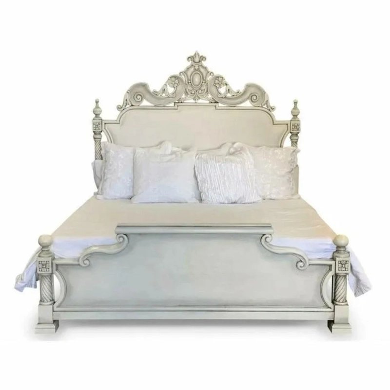 Elegant Carved Wooden Bed Frame Classic Bedroom Furniture Elegant Carved Wooden Bed Frame Classic Bedroom Furniture