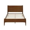 Solid Wood Bed Frame with Slatted Headboard and Footboard