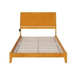 Solid Wood Minimalist Bed Frame with Headboard