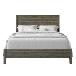Modern Wood Platform Bed Frame Grey Tone