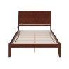 Solid Wood Bed Frame Durable Slatted Base Brown Finish