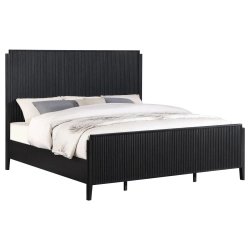 Modern Ribbed Headboard and Footboard Bed Frame