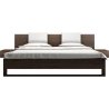 Modern Minimalist Wooden Bed Frame with White Headboard Panels