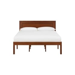 Classic Solid Wood Queen Size Bed Frame with Sturdy Headboard