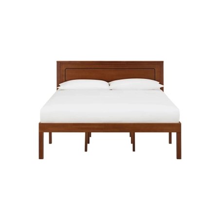 Classic Solid Wood Queen Size Bed Frame with Sturdy Headboard