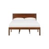 Classic Solid Wood Queen Size Bed Frame with Sturdy Headboard