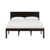 Modern Minimalist Wood Bed Frame Dark Brown Finish