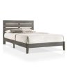 Minimalist Modern Grey Wood Platform Bed Frame with Headboard