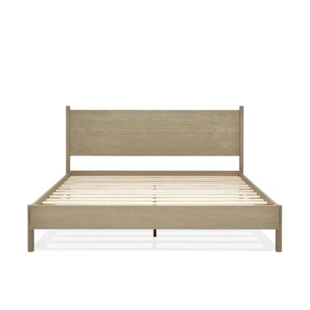 Minimalist Solid Wood Platform Bed Frame with Headboard