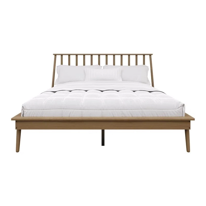 Minimalist Wooden Platform Bed Frame with Slat Headboard Minimalist Wooden Platform Bed Frame with Slat Headboard