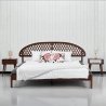 Elegant Solid Wood Bed Frame with Handcrafted Lattice Headboard