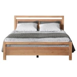 Solid Wood Bed Frame Modern Minimalist Style Queen Size
