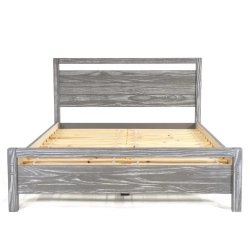 Rustic Grey Wash Solid Wood Platform Bed Frame Queen Size