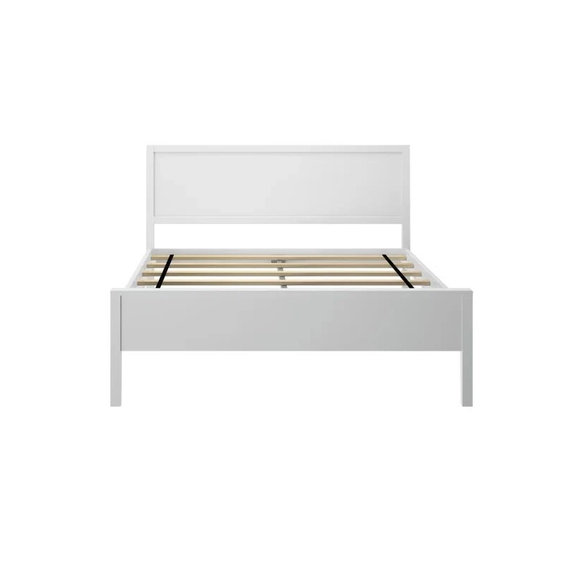 White Modern Minimalist Wood and Metal Bed Frame for Bedroom White Modern Minimalist Wood and Metal Bed Frame for Bedroom