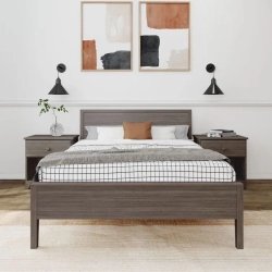 Minimalist Modern Wooden Bed Frame with Headboard