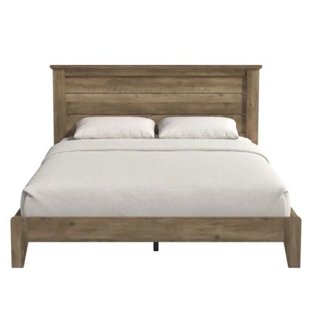 Solid Wooden Bed Frame with Headboard | Modern Rustic Style