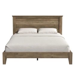 Solid Wooden Bed Frame with Headboard | Modern Rustic Style