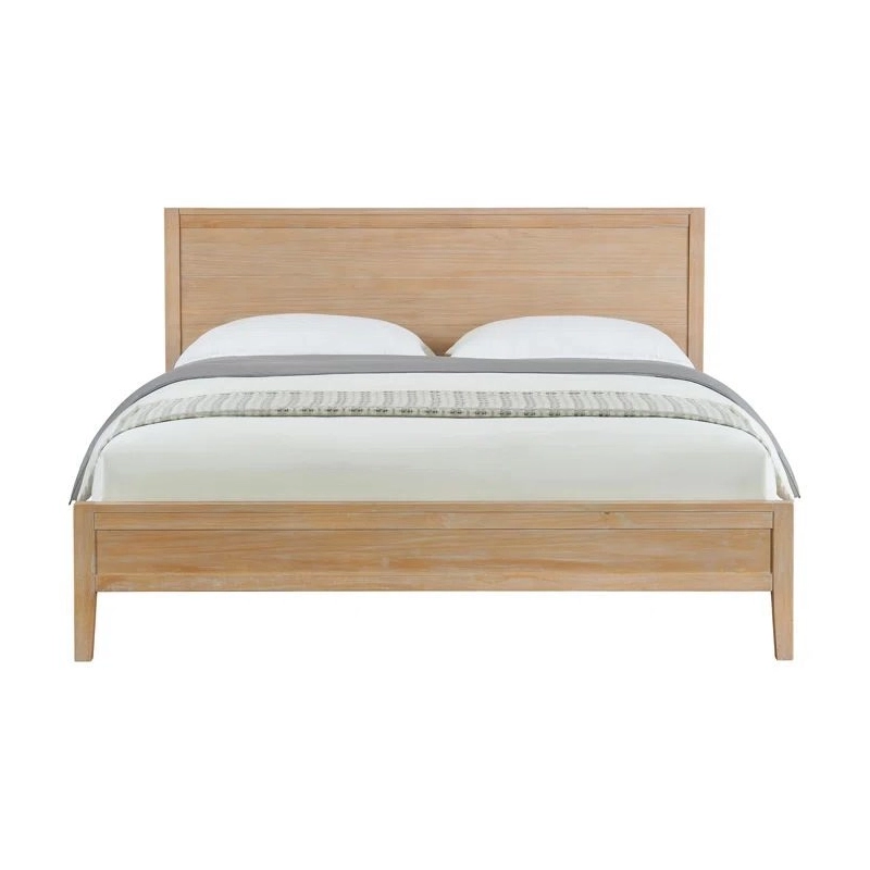Modern Solid Wood Platform Bed Frame Natural Finish