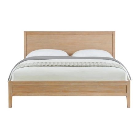 Modern Solid Wood Platform Bed Frame Natural Finish