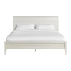 Solid Wood Bed Frame with Slatted Headboard and Footboard
