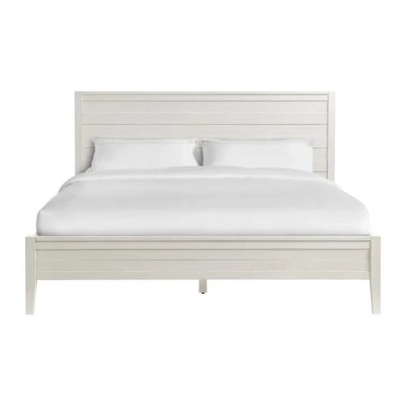 Solid Wood Bed Frame with Slatted Headboard and Footboard