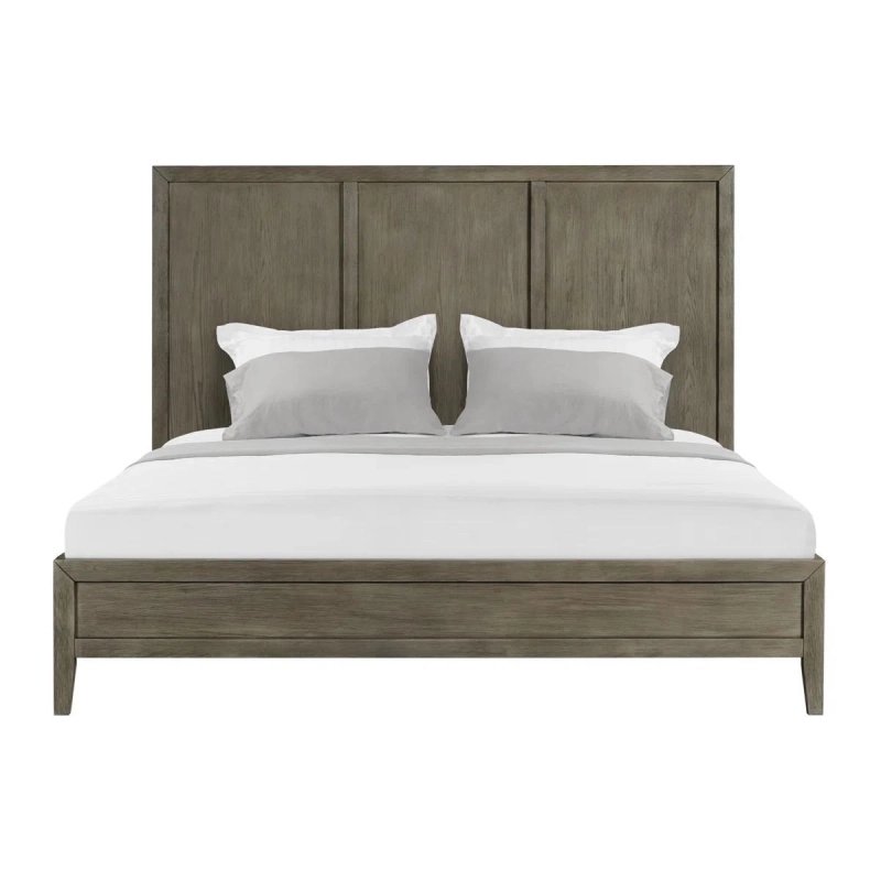 Modern Solid Wood Bed Frame with Panelled Headboard Modern Solid Wood Bed Frame with Panelled Headboard