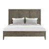 Modern Solid Wood Bed Frame with Panelled Headboard