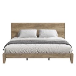 Minimalist Modern Wooden Bed Frame with Headboard