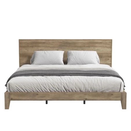 Minimalist Modern Wooden Bed Frame with Headboard