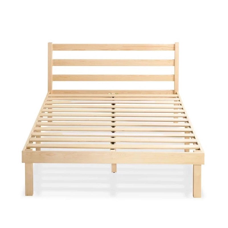 Natural Wood Minimalist Platform Bed Frame with Headboard Natural Wood Minimalist Platform Bed Frame with Headboard