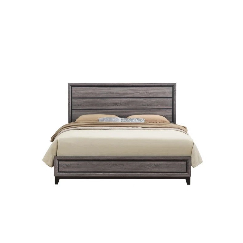 Modern Minimalist Wood Bed Frame with Slat Headboard Modern Minimalist Wood Bed Frame with Slat Headboard