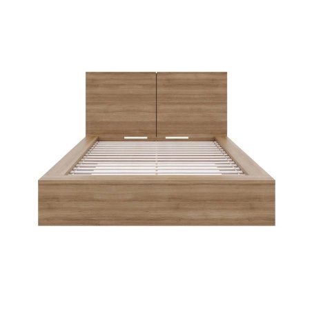 Modern Minimalist Wooden Bed Frame with Headboard
