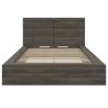 Contemporary Minimalist Wood Bed Frame Dark Grey Finish