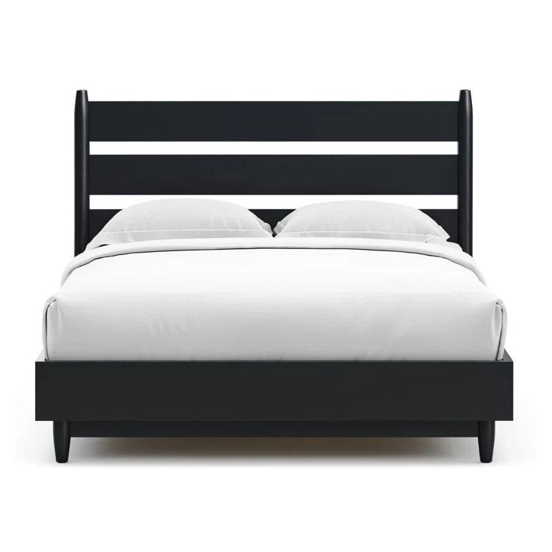 Modern Black Wood Queen Bed Frame with Headboard Modern Black Wood Queen Bed Frame with Headboard