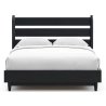 Modern Black Wood Queen Bed Frame with Headboard