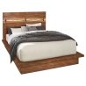 Modern Minimalist Solid Wood Platform Bed with Natural Live Edge Headboard