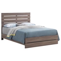 Modern Wooden Slatted Headboard Bed Frame