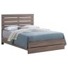 Modern Wooden Slatted Headboard Bed Frame