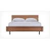 Solid Wood Platform Bed with Headboard and Metal Legs