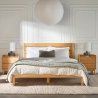 Natural Solid Wood Bed Frame Modern Minimalist Design