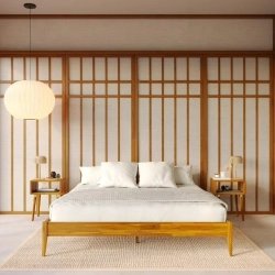 Minimalist Modern Wooden Bed Frame for Serene Bedroom