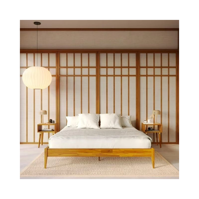 Minimalist Modern Wooden Bed Frame for Serene Bedroom Minimalist Modern Wooden Bed Frame for Serene Bedroom