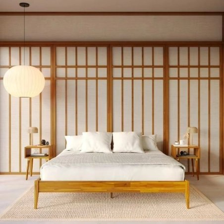 Minimalist Modern Wooden Bed Frame for Serene Bedroom