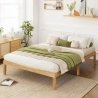Solid Wood Platform Bed Frame Modern Minimalist Design Bedroom Furniture