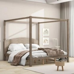 Solid Wood Canopy Four Poster Bed Frame